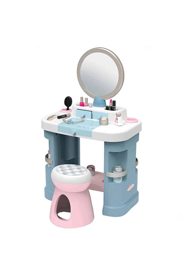 Smoby, 320249, My Beauty Vanity Table, Vanity Table with Rotatable Mirror, Many Storage Spaces and 15 g