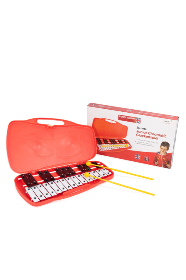 25-Note Chromatic Junior Glockenspiel – Durable Musical Instrument with Red Case