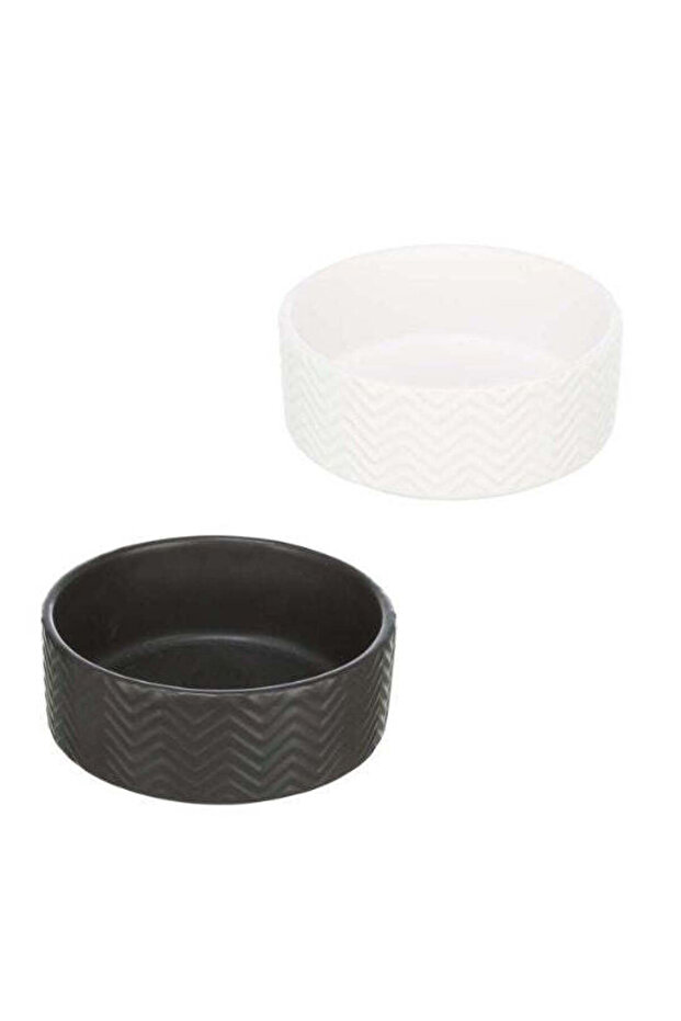 Wavy Pattern Ceramic Dog Bowl
