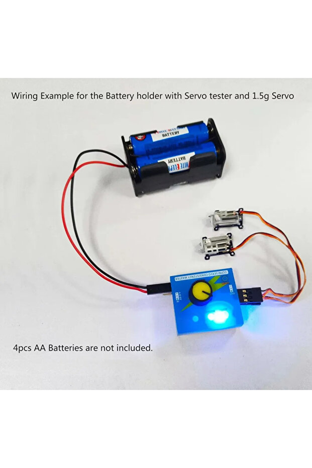 Servo Tester 3CH Digital ESC Speed Controller Checker CCPM Servo Consistency Master + 4 Cell AA B... - 4