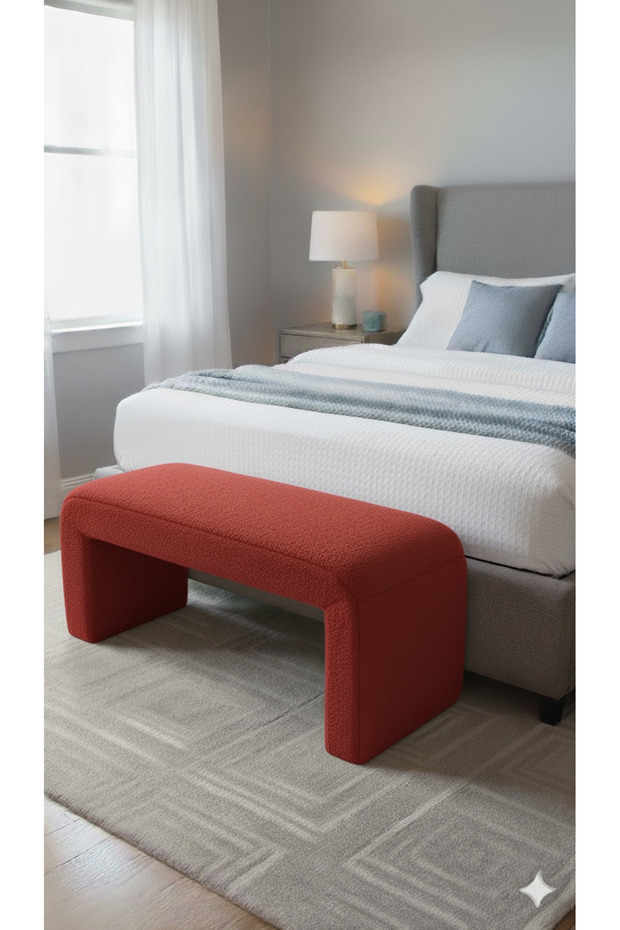 Luxe Dikdörtgen Teddy Bench Modern Yatak Ucu Pufu - 1