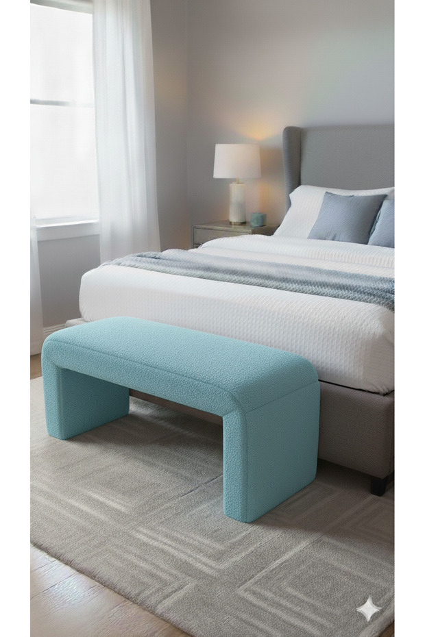 Luxe Dikdörtgen Teddy Bench Modern Yatak Ucu Pufu - 1