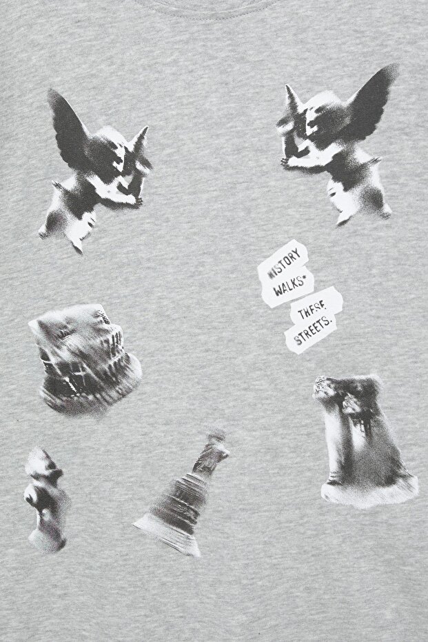 Gri melekli tişört - 7