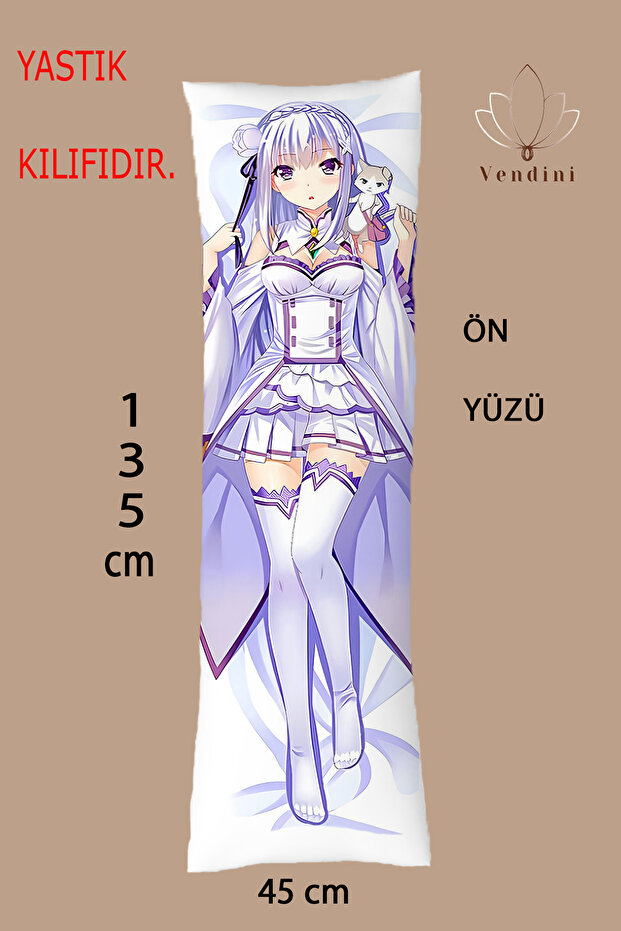 Double-Sided Printed - Emilia _ Re:Zero Hugging Pillow Cover, Hugging Pillow