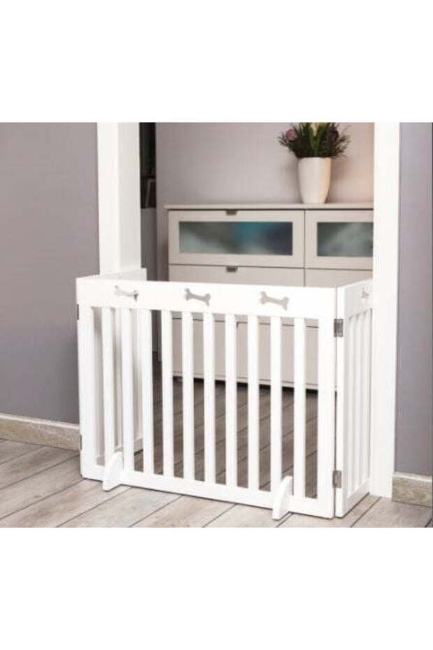 White Wooden 3-Part Barrier for Dogs 61cm