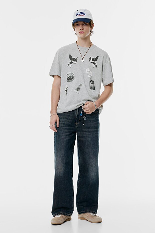 Gri melekli tişört - 3