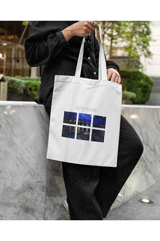 Van Gogh / Starry Night over the Rhone Canvas Shoulder Handbag