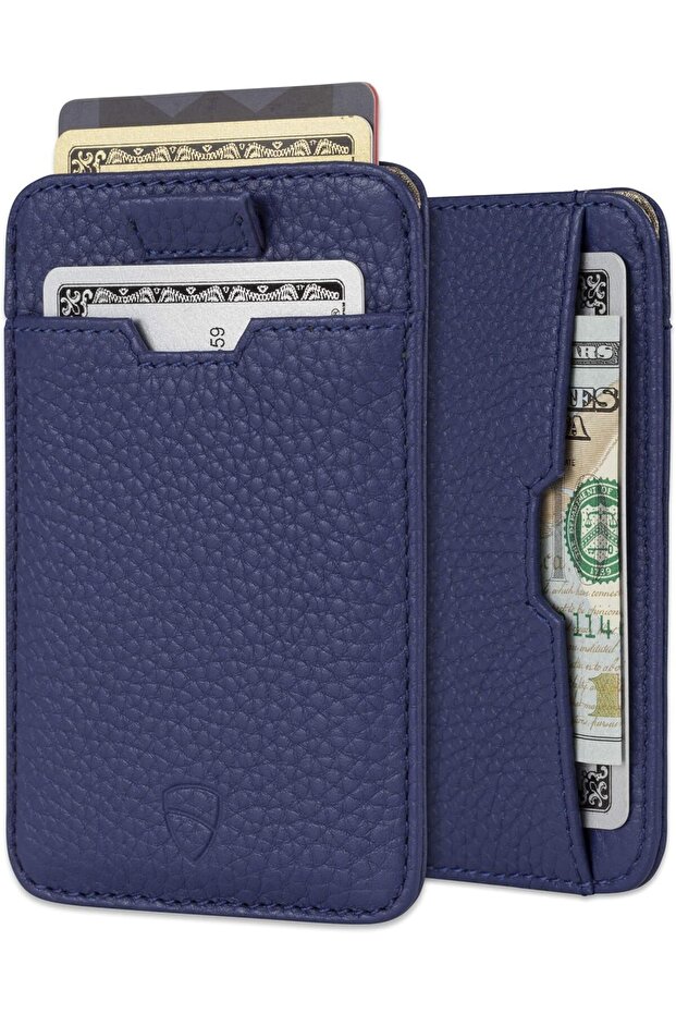 Mens RFID Blocking Slim Leather Card Wallet - CHELSEA Minimalist Front Pocket Cardholder