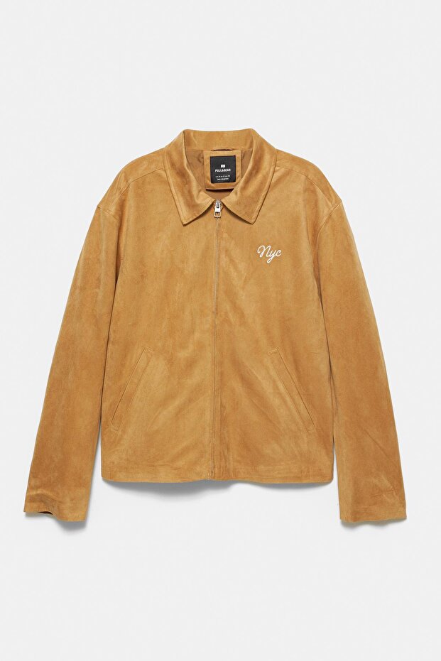 Hardal Rengi Suni Süet Ceket - 7