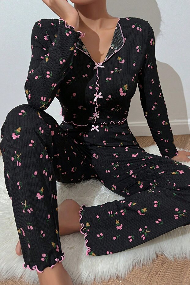 Tištěná sada pyžama z látky na míru - 1