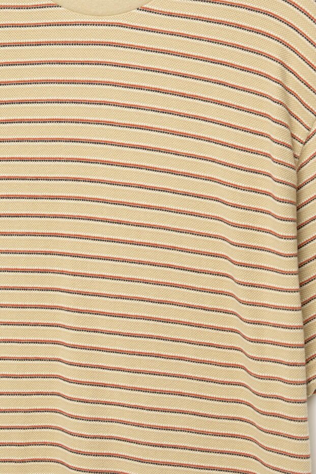 Çizgili dokulu tişört - 7