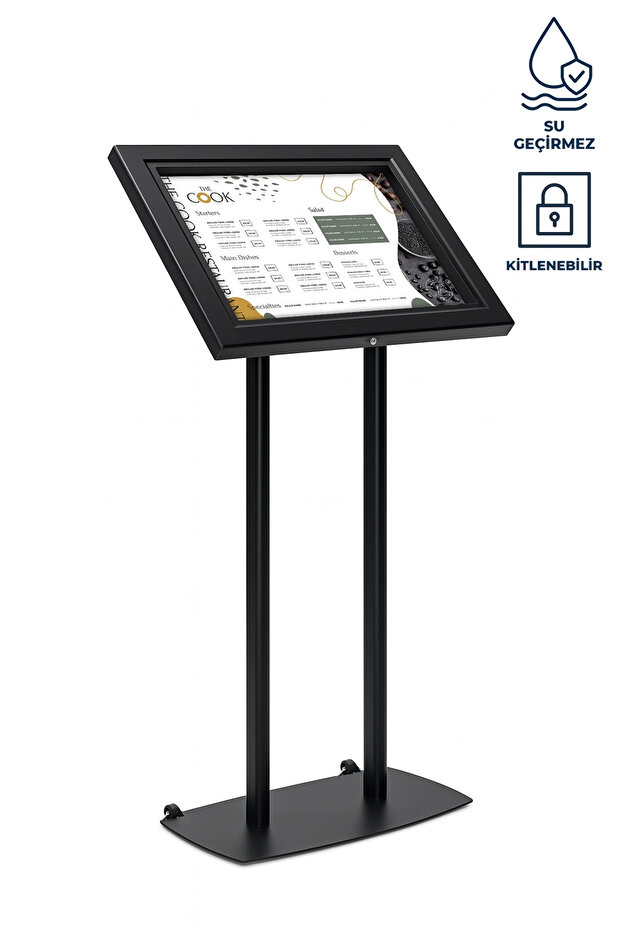 لوحة إعلانات قائمة الطعام مقاس 2X A4 مقاومة للماء وقابلة للقفل - 1