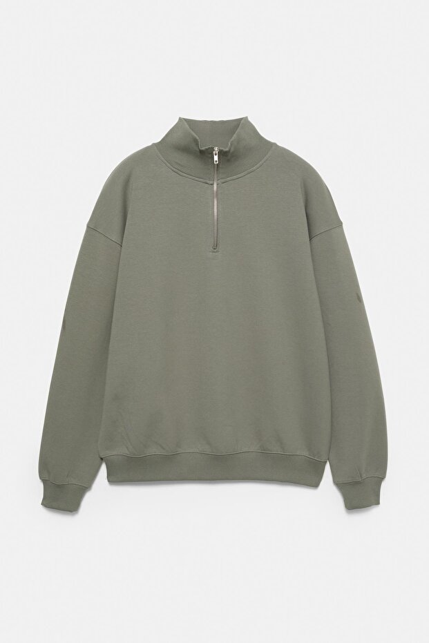 Fermuarlı yakalı sweatshirt - 6