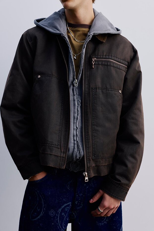 Fitilli yakalı mumlu ceket - 3