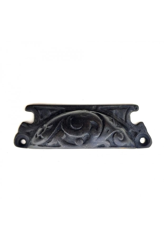 Antique Style Decorative Brass Tulip Stone Furniture Handle - 30X90 Mm, Oxide