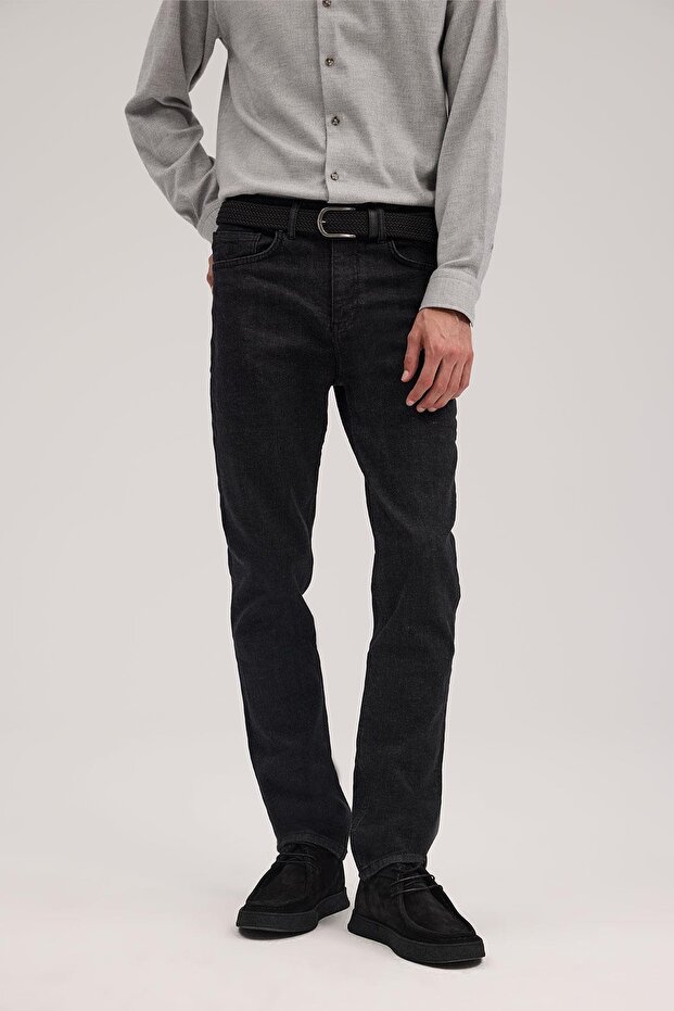 Anthracite Comfort Fit Cotton Jean Denim Pants