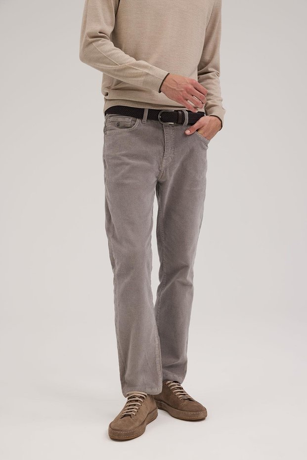 Gray Comfort Fit Velvet Sports Pants
