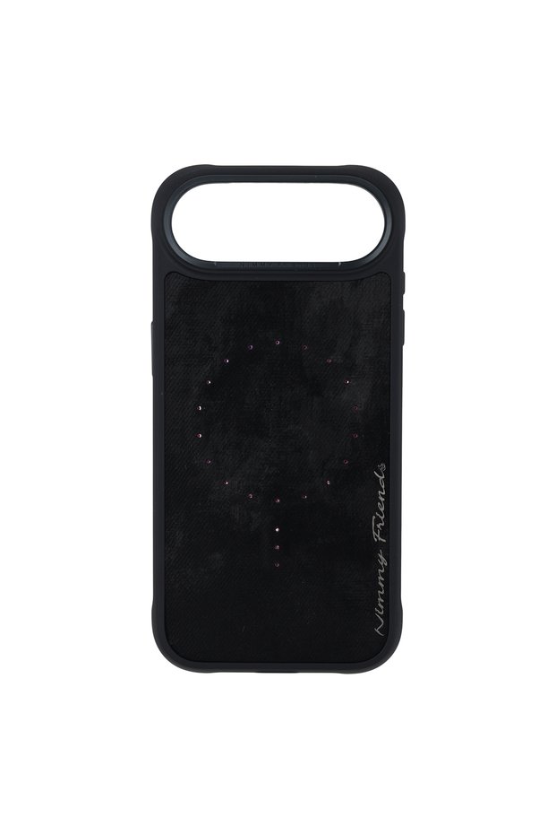 iPhone 17 Air Compatible Magsafe Enabled Linen Fabric Stone Detailed Magnetic Fashion Case 3