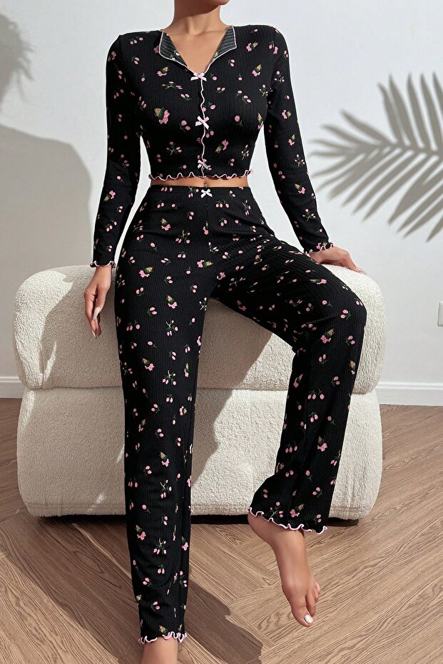 Tištěná sada pyžama z látky na míru - 5