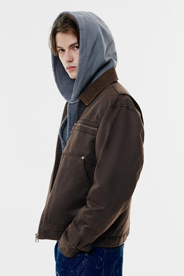 Fitilli yakalı mumlu ceket - 5