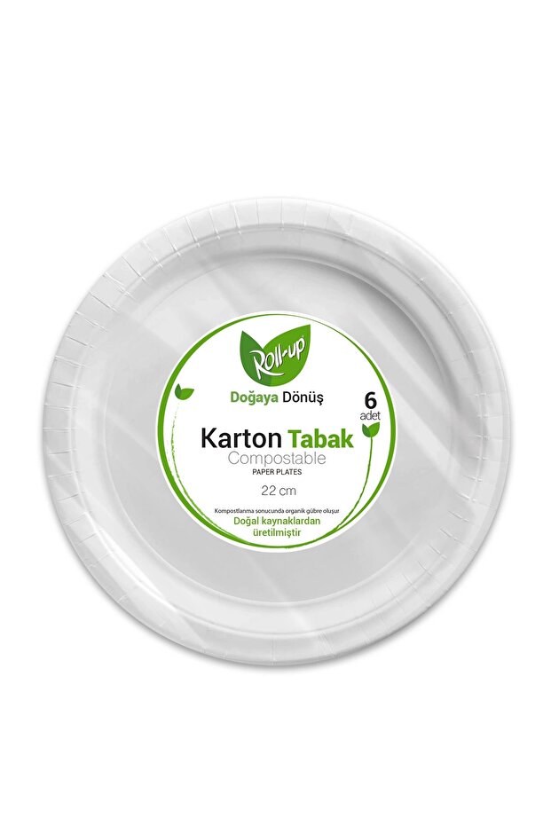 Doğa Dostu Karton Tabak 22cm 6lı - 1