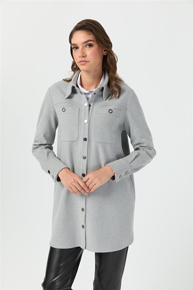 Yumuşak Dokunuşlu Ceket Gri - 6