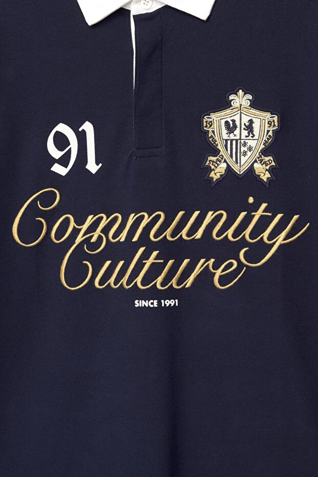 İşlemeli kolej polo tişörtü - 7