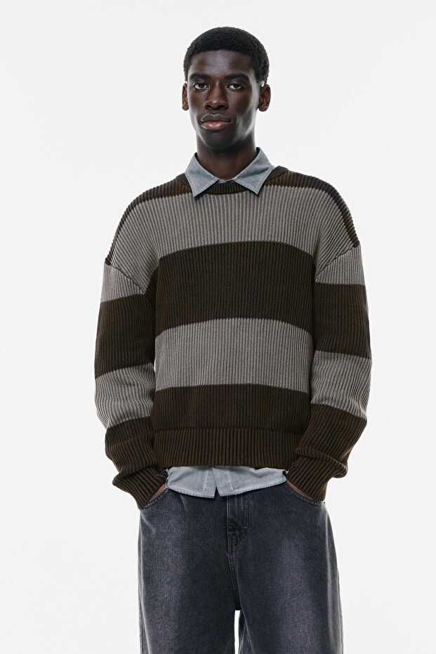 Asit yıkamalı örgü kazak - 1