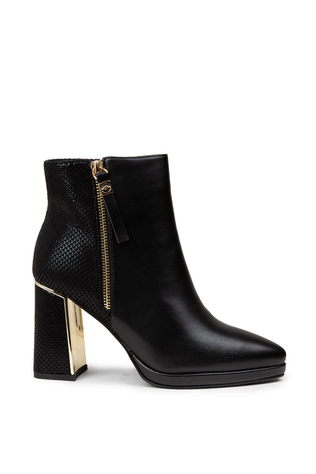 Kadın Siyah Fermuarlı Bot - 2