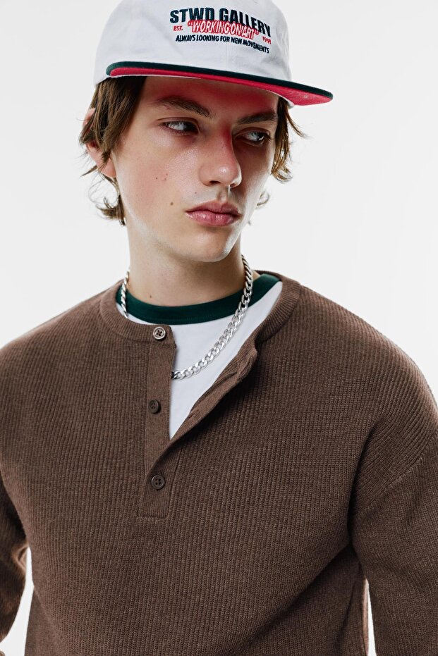 Düğmeli yaka kazak - 5