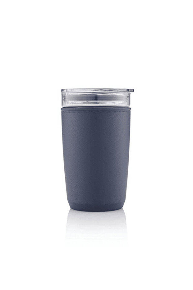 Premium Glass Tumbler with Recycled Protective Sleeve - Blue