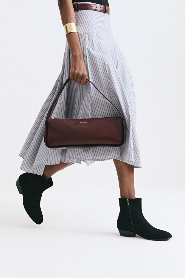 Bot 2512 - Dikiş Detaylı Siyah Süet Kadın Bot - 3