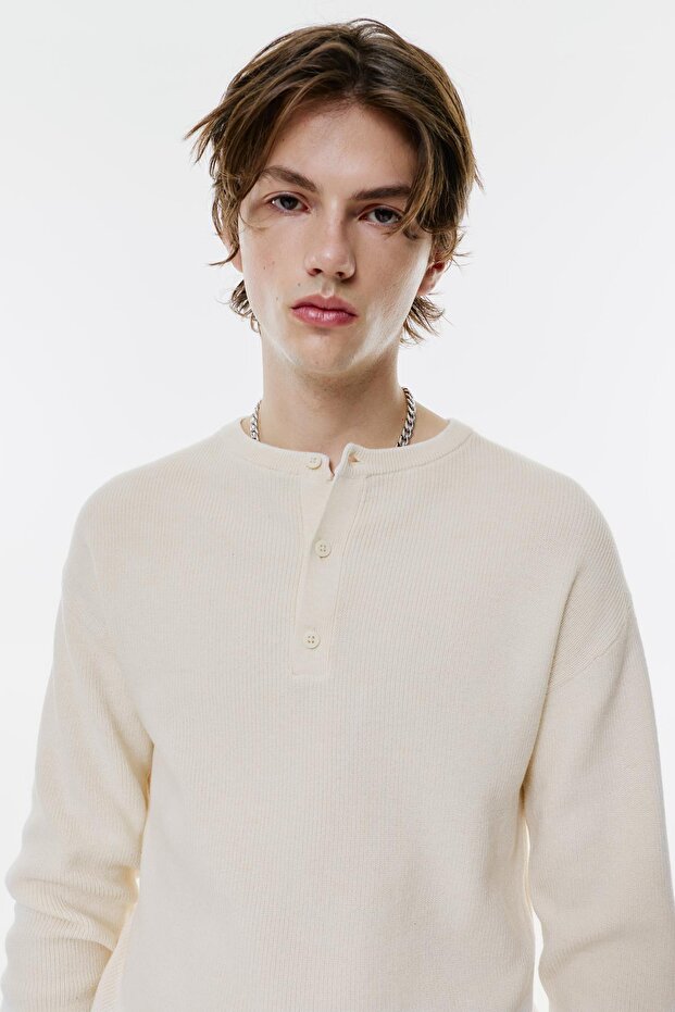 Düğmeli yaka kazak - 5