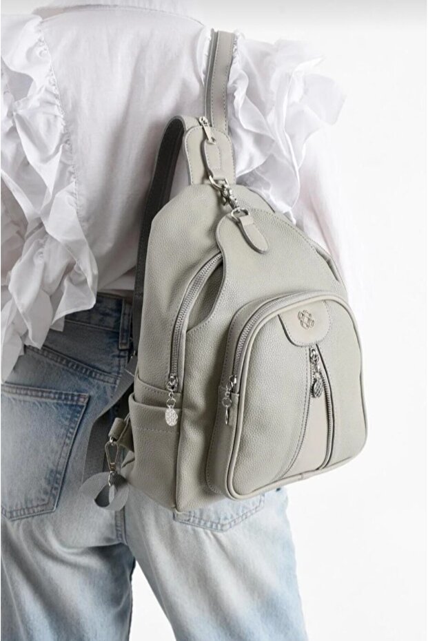 حقيبة ظهر نسائية من الجلد الناعم متعددة الأقسام ومناسبة للاستخدام اليومي - 2