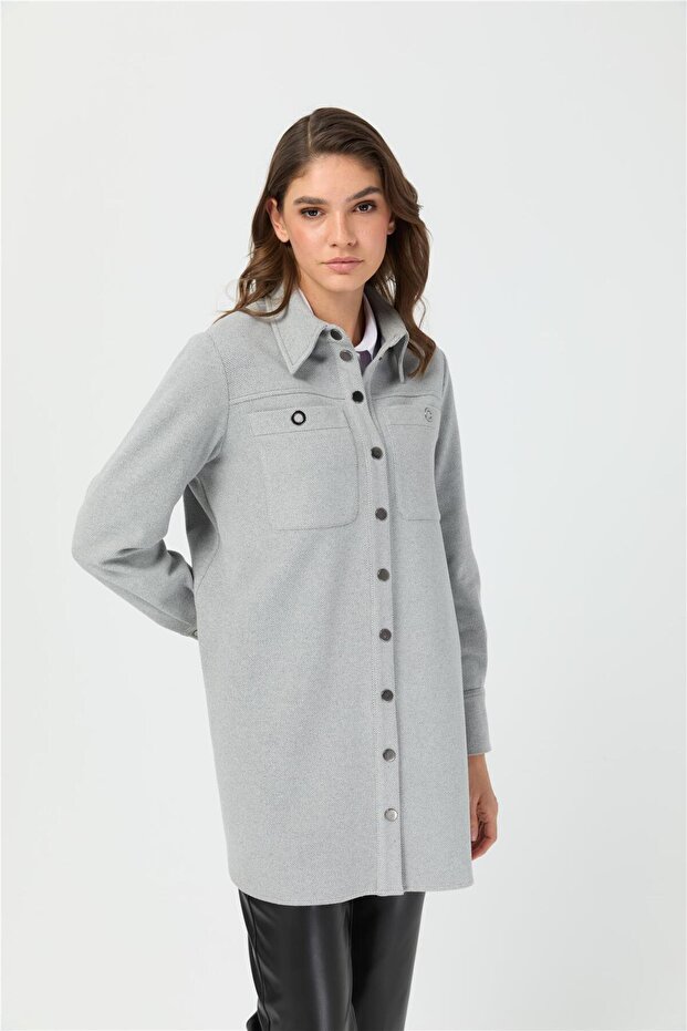 Yumuşak Dokunuşlu Ceket Gri - 7