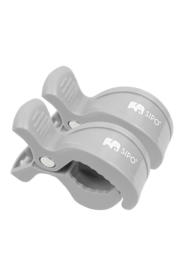 Multifunctional stroller clips, 2 pieces, Grey - 2