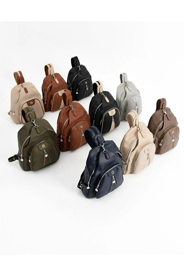 حقيبة ظهر نسائية من الجلد الناعم متعددة الأقسام ومناسبة للاستخدام اليومي - 2