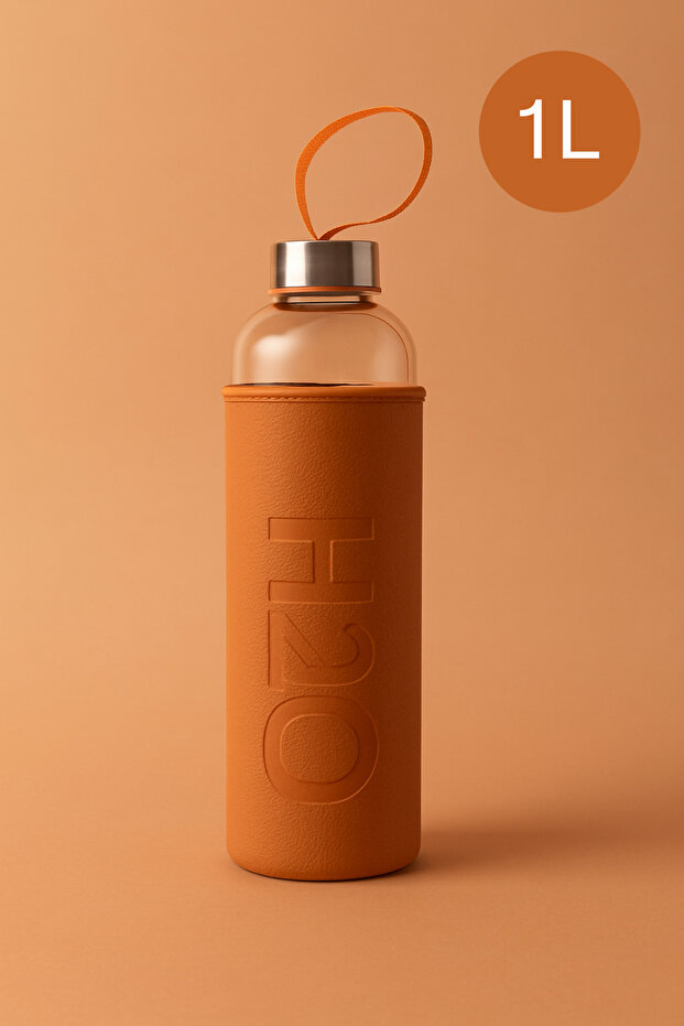 1000 ml H2O Glass Flask with Leather Case