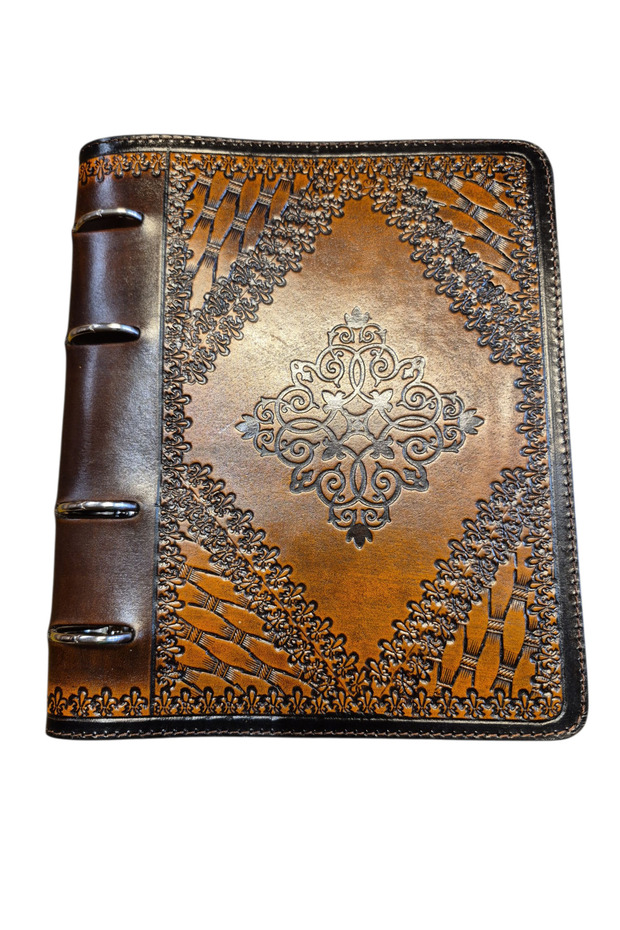 Genuine Leather Agenda Cover with Ring Binder Handcrafted Handmade