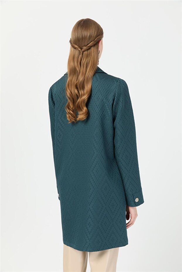 Kendinden Dedenli Giy Çık Tunik Yeşil - 9