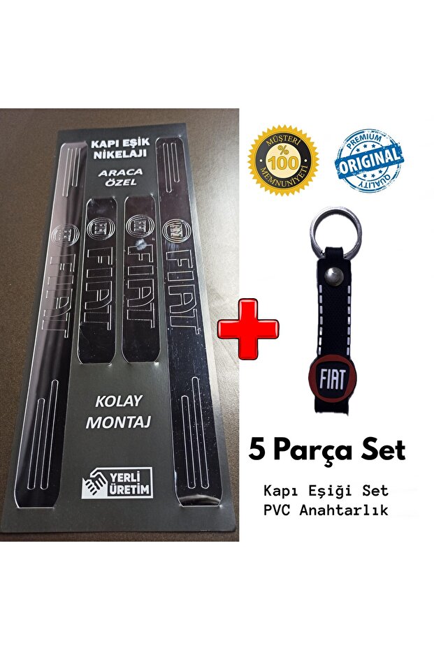 Fiat Linea ile Uyumlu Kapı Eşiği ve Kauçuk Anahtarlık Set - 1