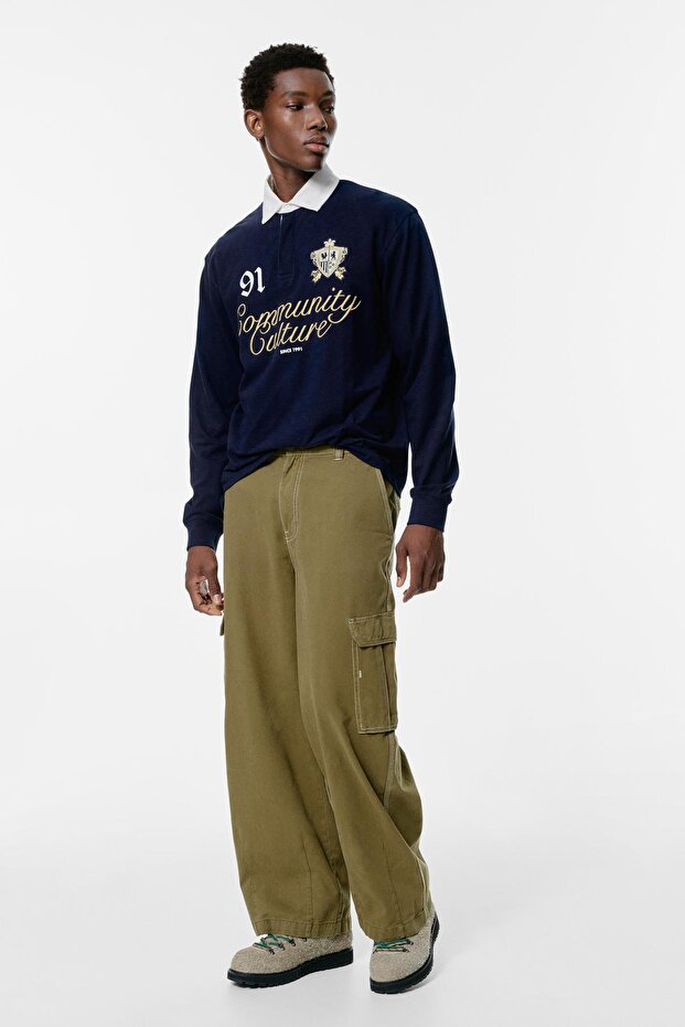 İşlemeli kolej polo tişörtü - 3