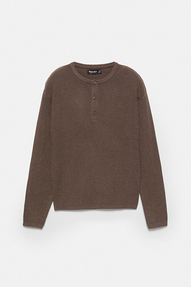 Düğmeli yaka kazak - 6