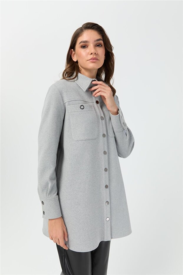 Yumuşak Dokunuşlu Ceket Gri - 5