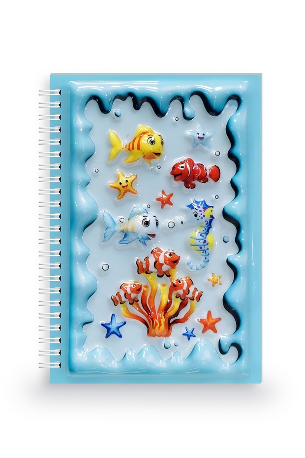 دفتر ملاحظات ثلاثي الأبعاد بتصميم مخلوقات البحر - 2