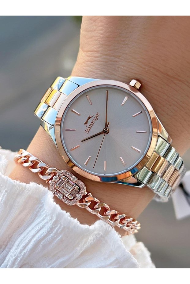 Steel Cord 5 Atm Water Resistant 2 Years Warranty Women's Wristwatch with Bracelet Gift Esl.1915.3.03