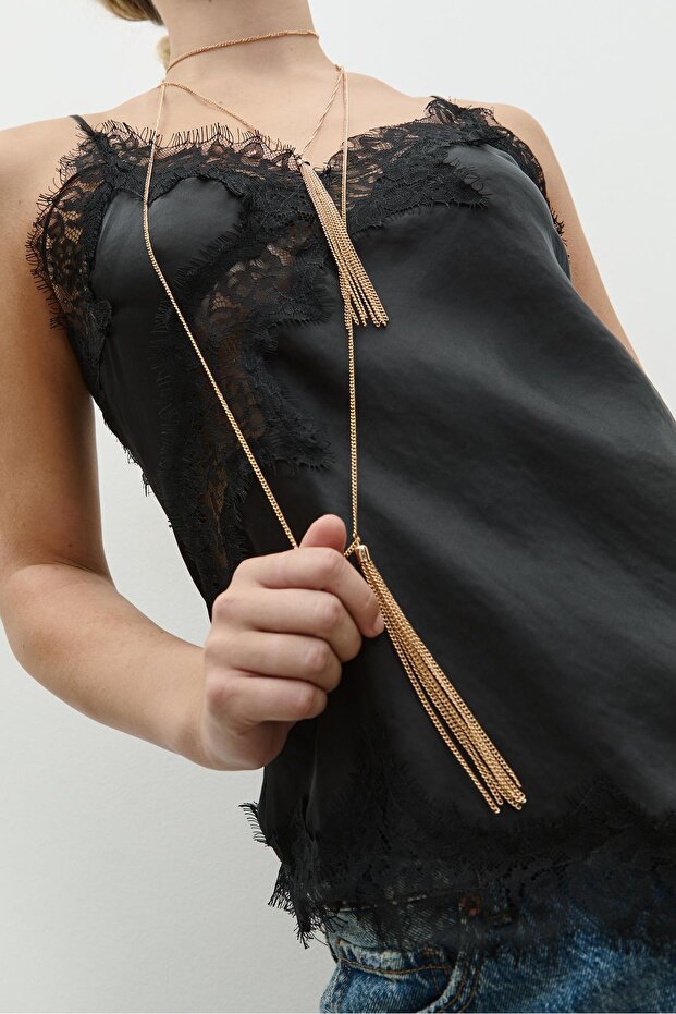 Sallantılı choker kolye - 4