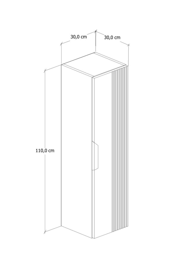 %100 Mdf 30 cm Chester Boy Dolabı - 5