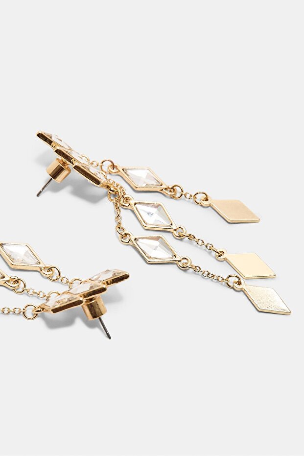 Uzun eşkenar dörtgen küpe - 5