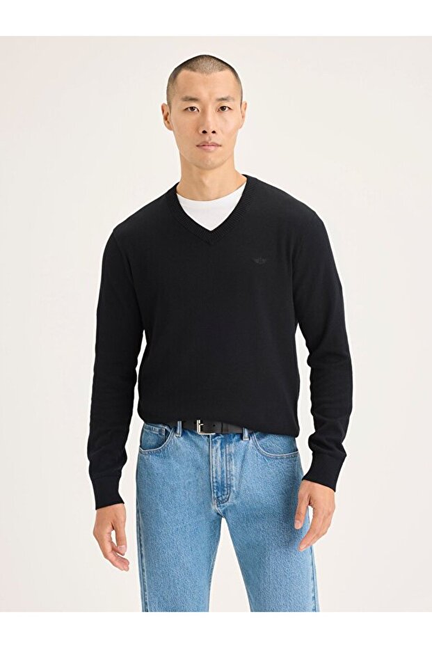 V Yaka Regular Fit Kazak - 1